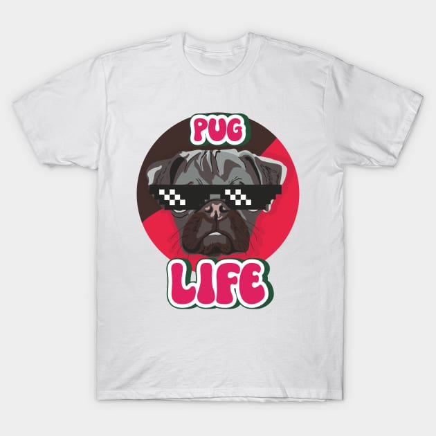 Pug life funny puppy T-Shirt by HomeCoquette